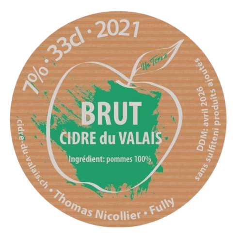 Cidrerie du Valais – Cidre Brut Artisan 33cl | 100% Naturel, Sans Sulfites