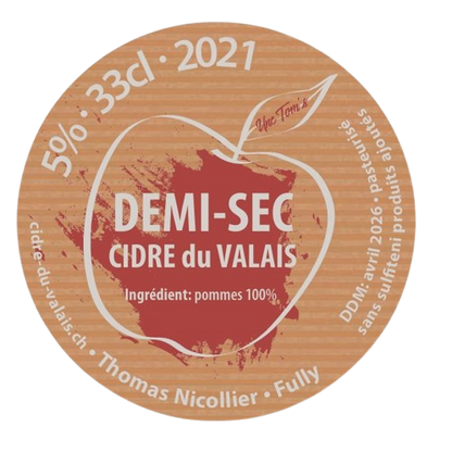 Cidrerie du Valais – Cidre Demi-Sec Artisanal 33cl | 100% Naturel, Sans Sulfites