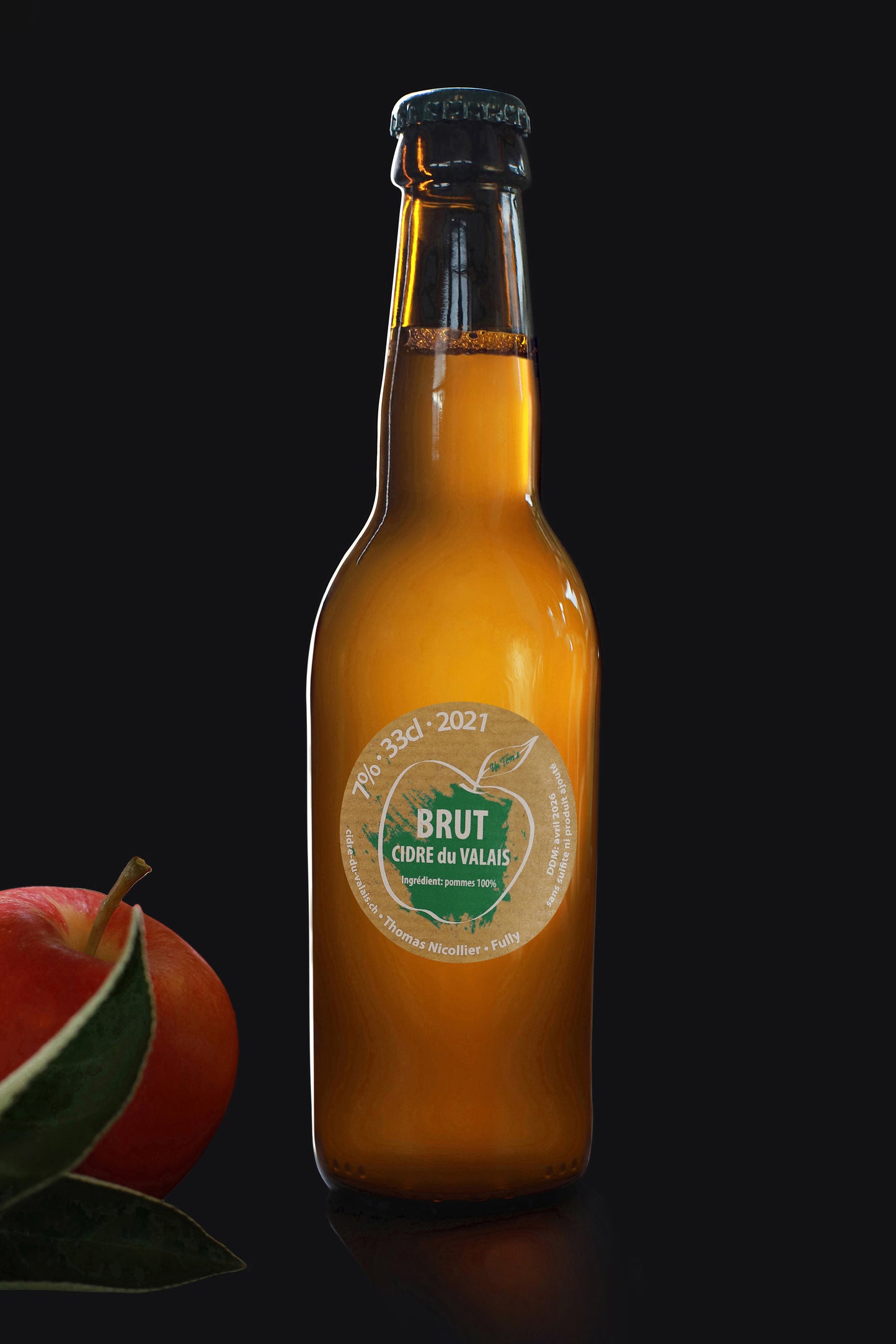 Cidrerie du Valais – Cidre Brut Artisan 33cl | 100% Naturel, Sans Sulfites
