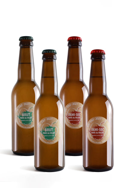 Tasting box of 4 bottles – Artisanal Cider Brut & Semi-Dry